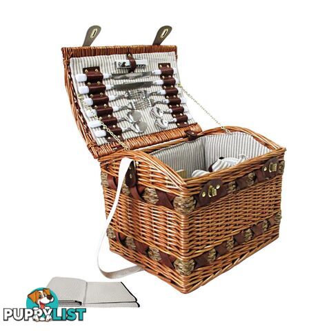 Alfresco 4 Person Picnic Basket Deluxe Outdoor Corporate Blanket Park