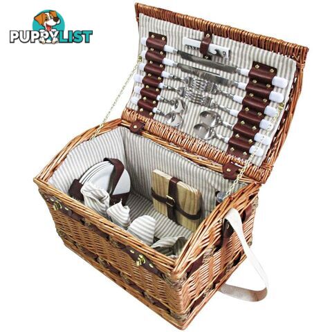 Alfresco 4 Person Picnic Basket Deluxe Outdoor Corporate Blanket Park