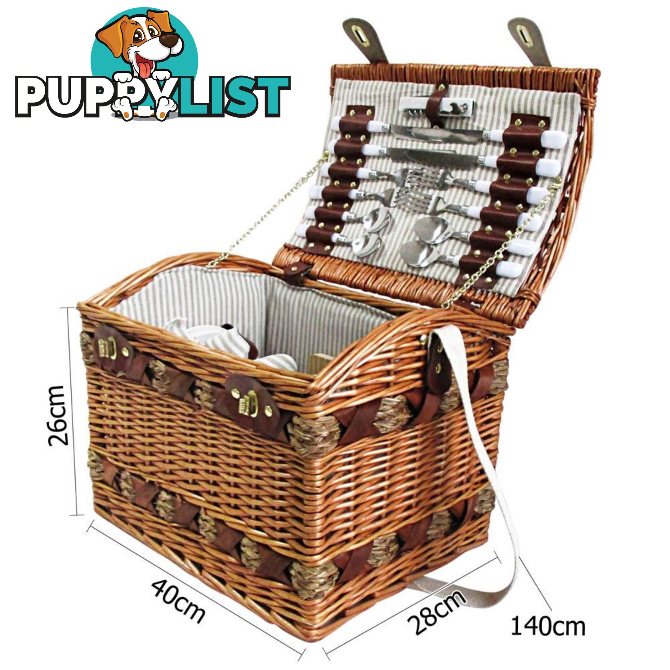 Alfresco 4 Person Picnic Basket Deluxe Outdoor Corporate Blanket Park