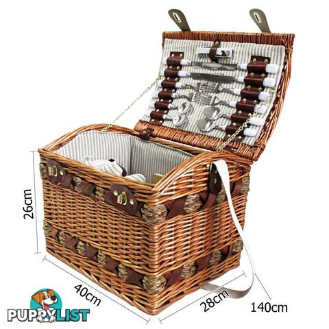 Alfresco 4 Person Picnic Basket Deluxe Outdoor Corporate Blanket Park