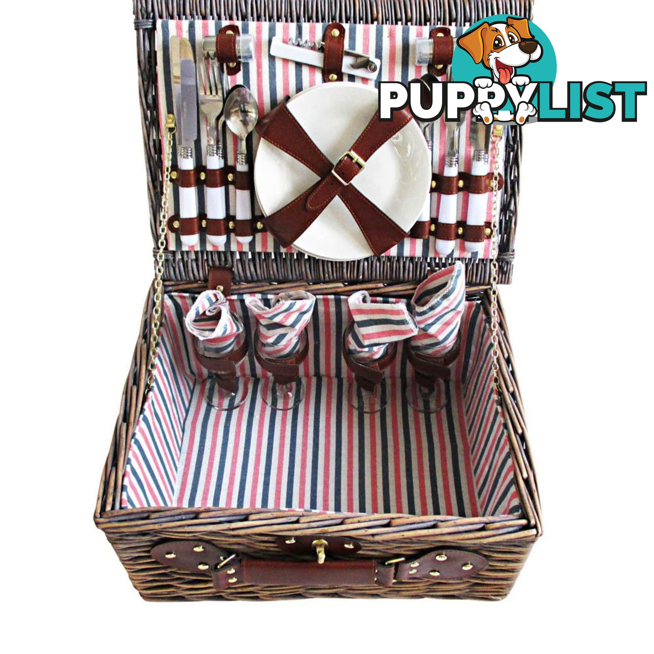 Alfresco 4 Person Picnic Basket Deluxe Corporate Gift Blanket