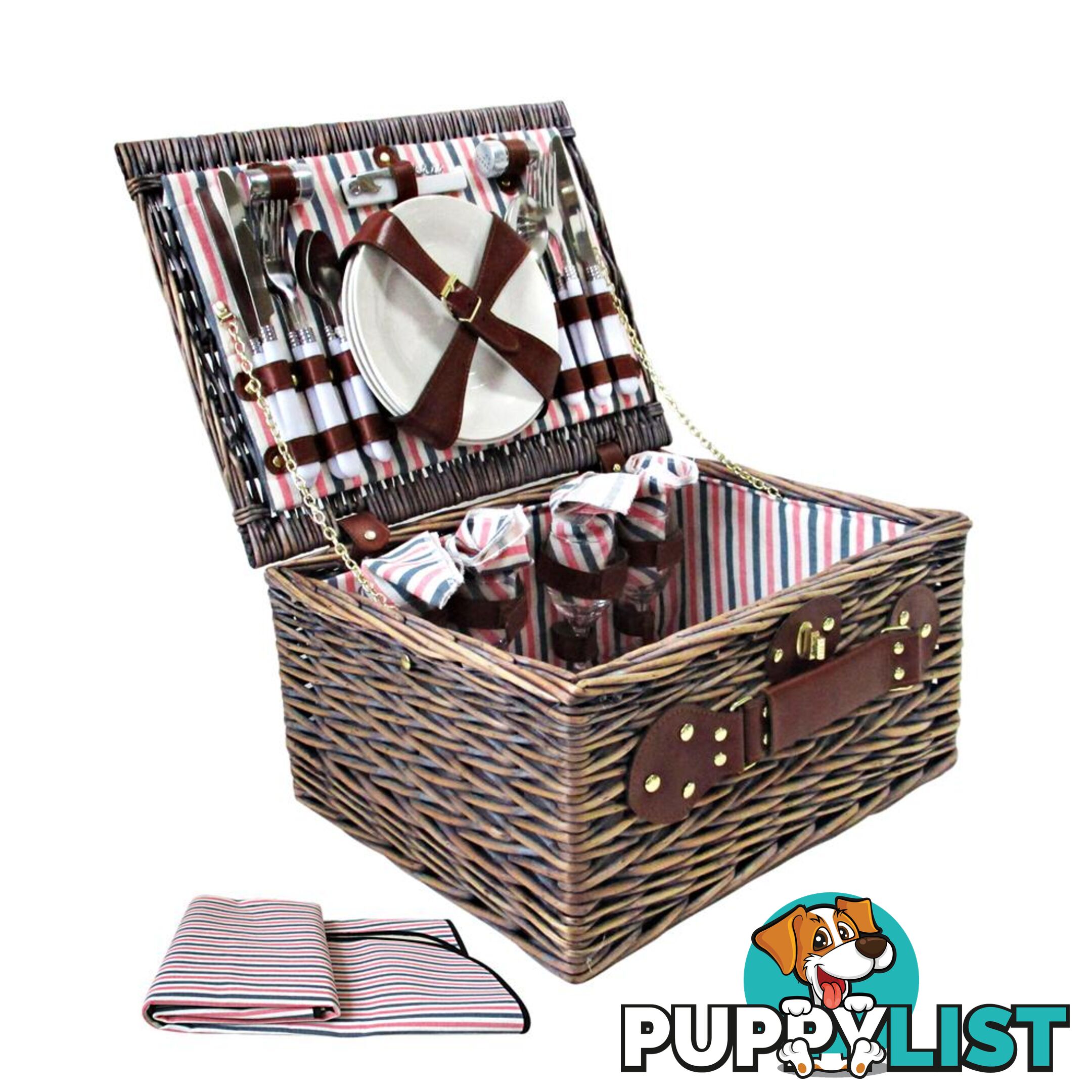 Alfresco 4 Person Picnic Basket Deluxe Corporate Gift Blanket