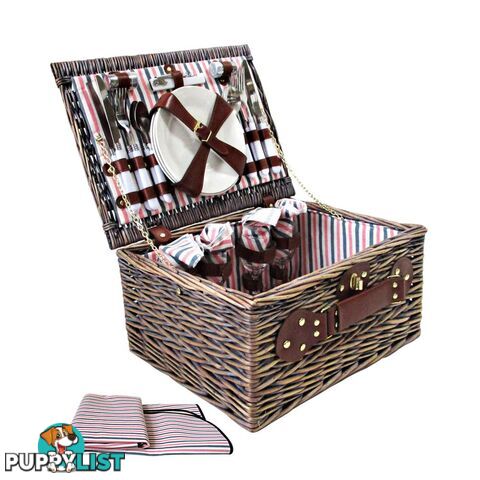 Alfresco 4 Person Picnic Basket Deluxe Corporate Gift Blanket