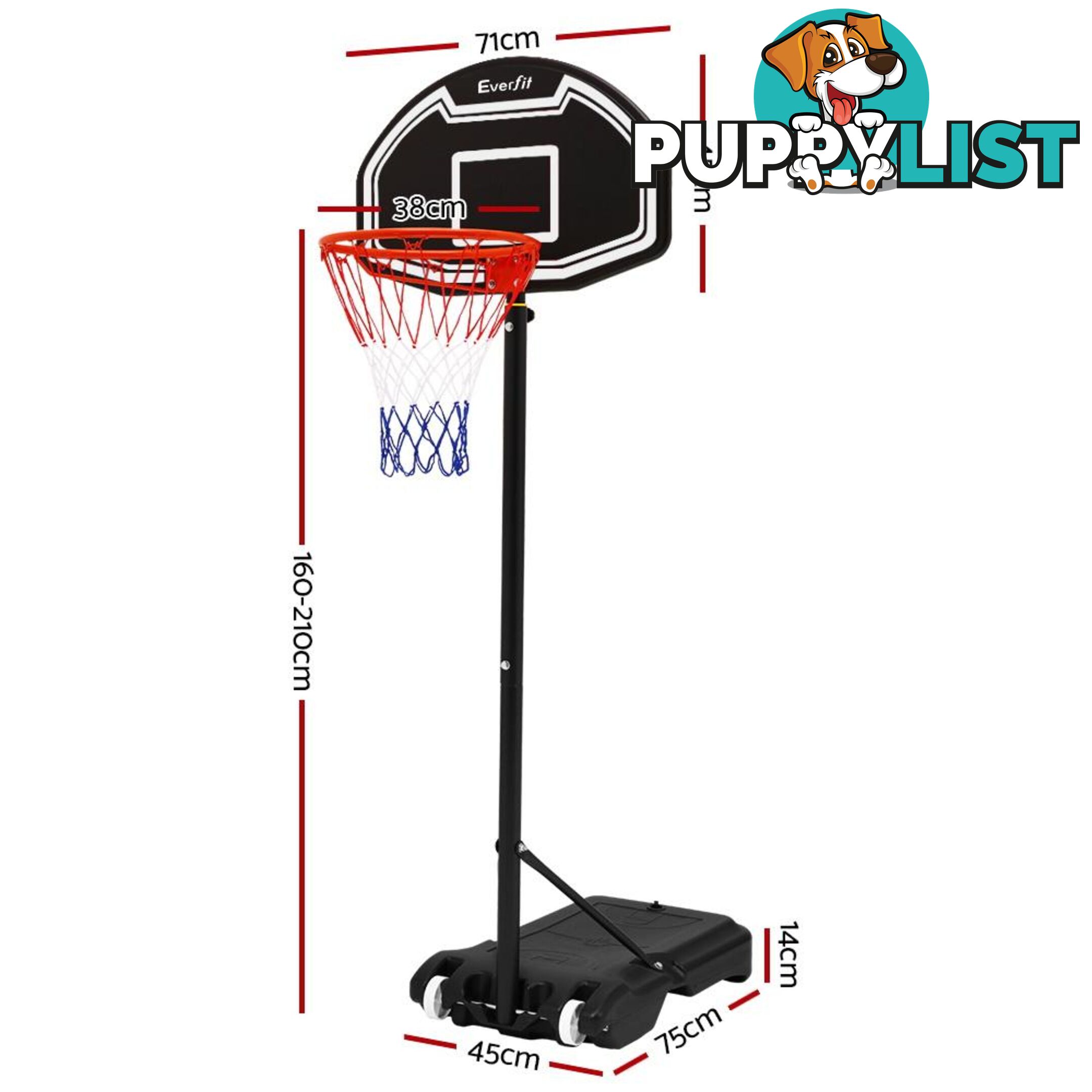 2.1M Adjustable Portable Basketball Stand Hoop System