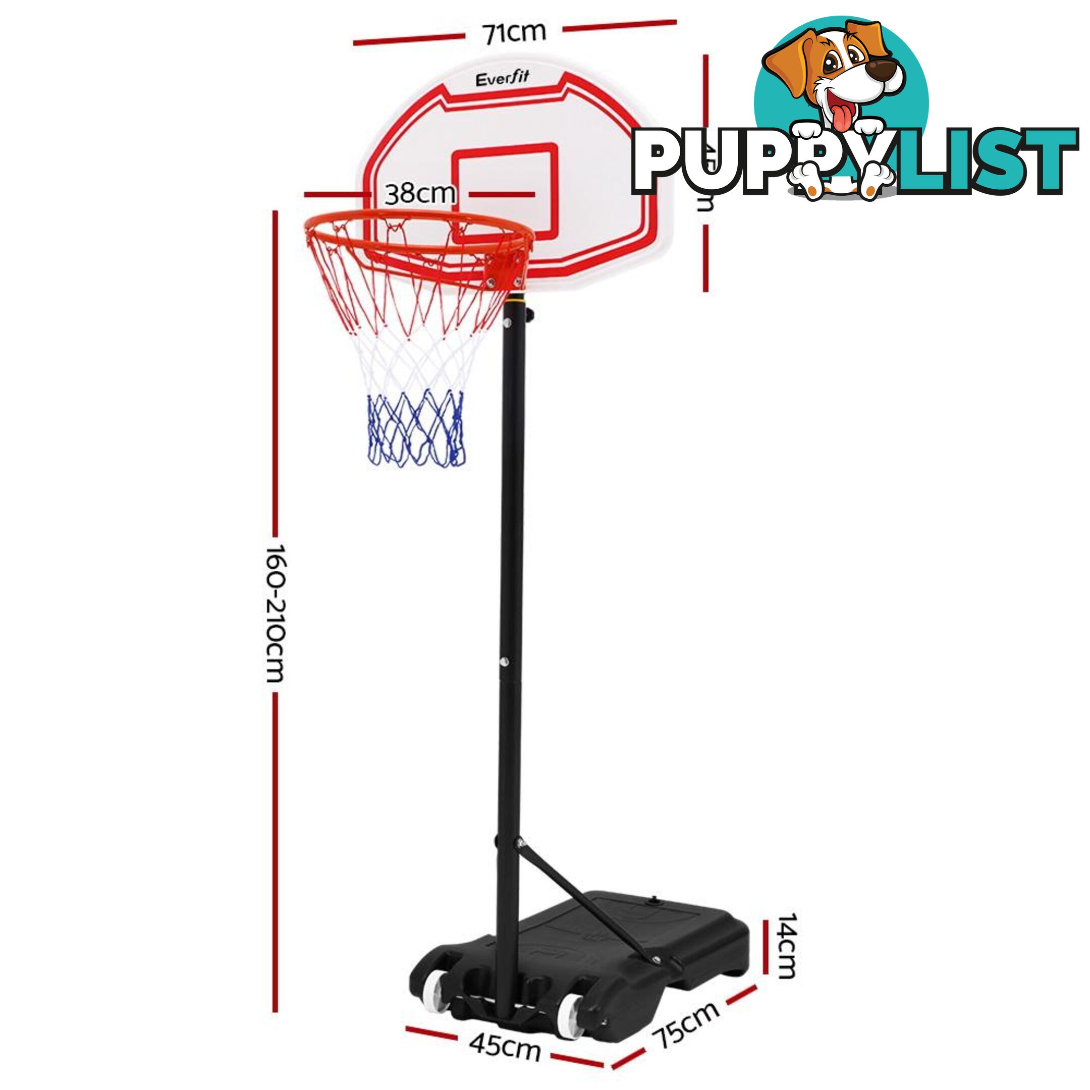 2.1M Adjustable Portable Basketball Stand Hoop System