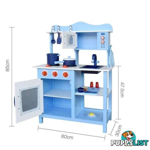 18 Piece Kids Wooden Pretend Kitchen Play Set