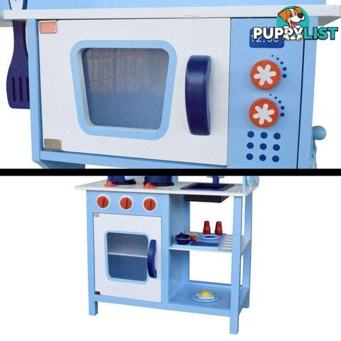 18 Piece Kids Wooden Pretend Kitchen Play Set