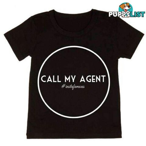 CALL MY AGENT TEE BLACK