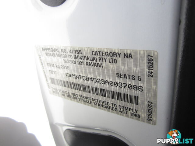 2017 Nissan Navara D23 SERIES 3 ST  DUAL CAB UTE Manual 4X4