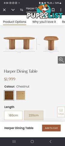 Castlery Harper Dining Table - Chestnut Colour