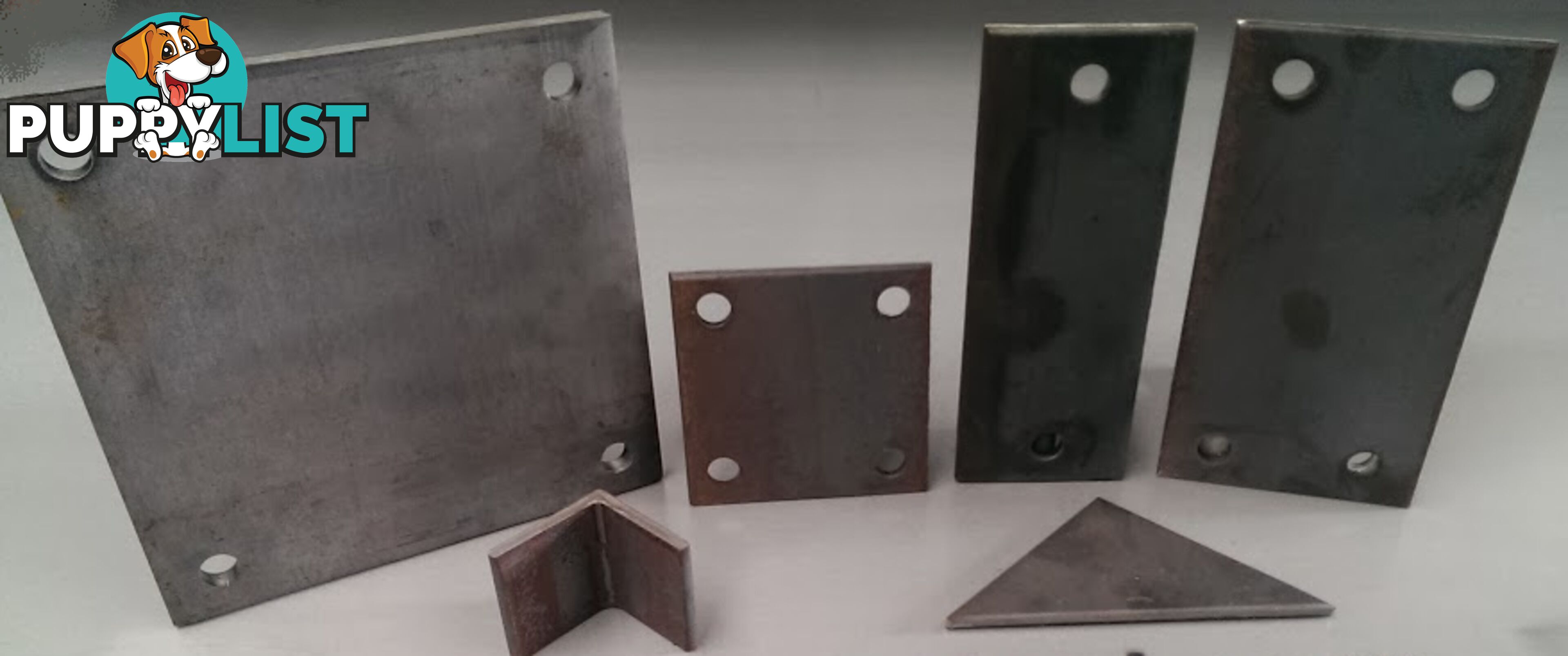 STEEL METAL BASE PLATE 100x100X5MM PUNCHED WITH 4x14mm HOLES