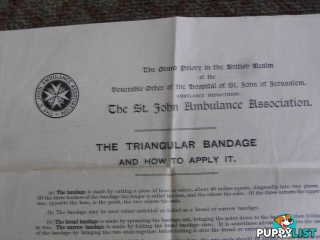 St JOHNS AMBULANCE 1908 CATECHISM OF NURSING 1936 CERTIFICATE