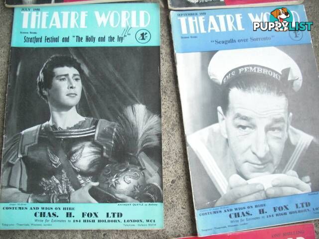 VINTAGE THEATRE WORLD******1950 1960 20 ISSUES GOOD CONDITION