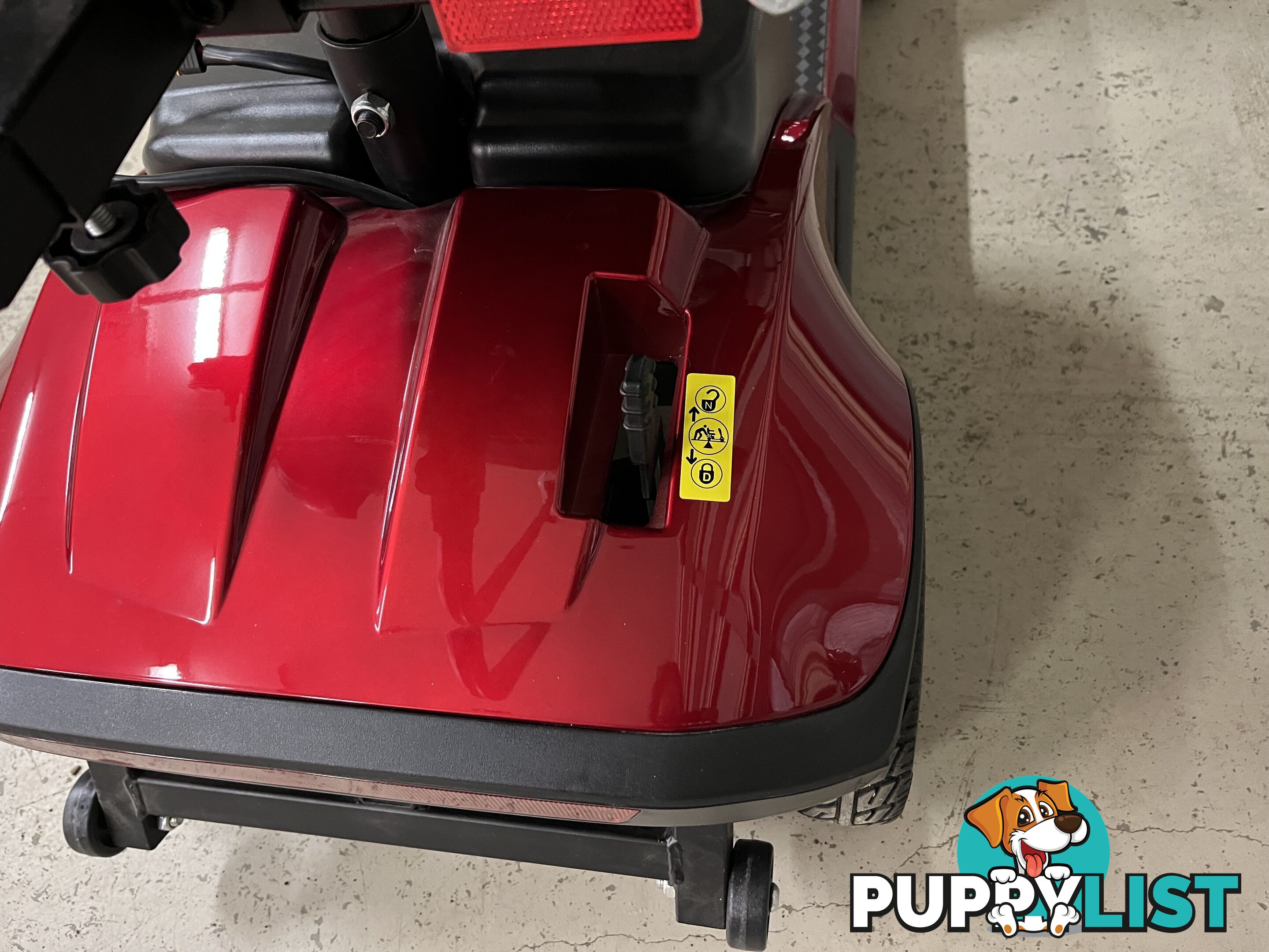 Red Mobility Scooter with Umbrella