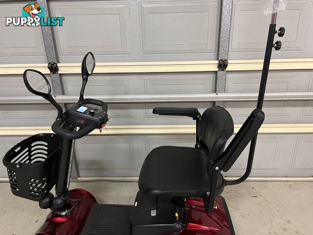 Red Mobility Scooter with Umbrella