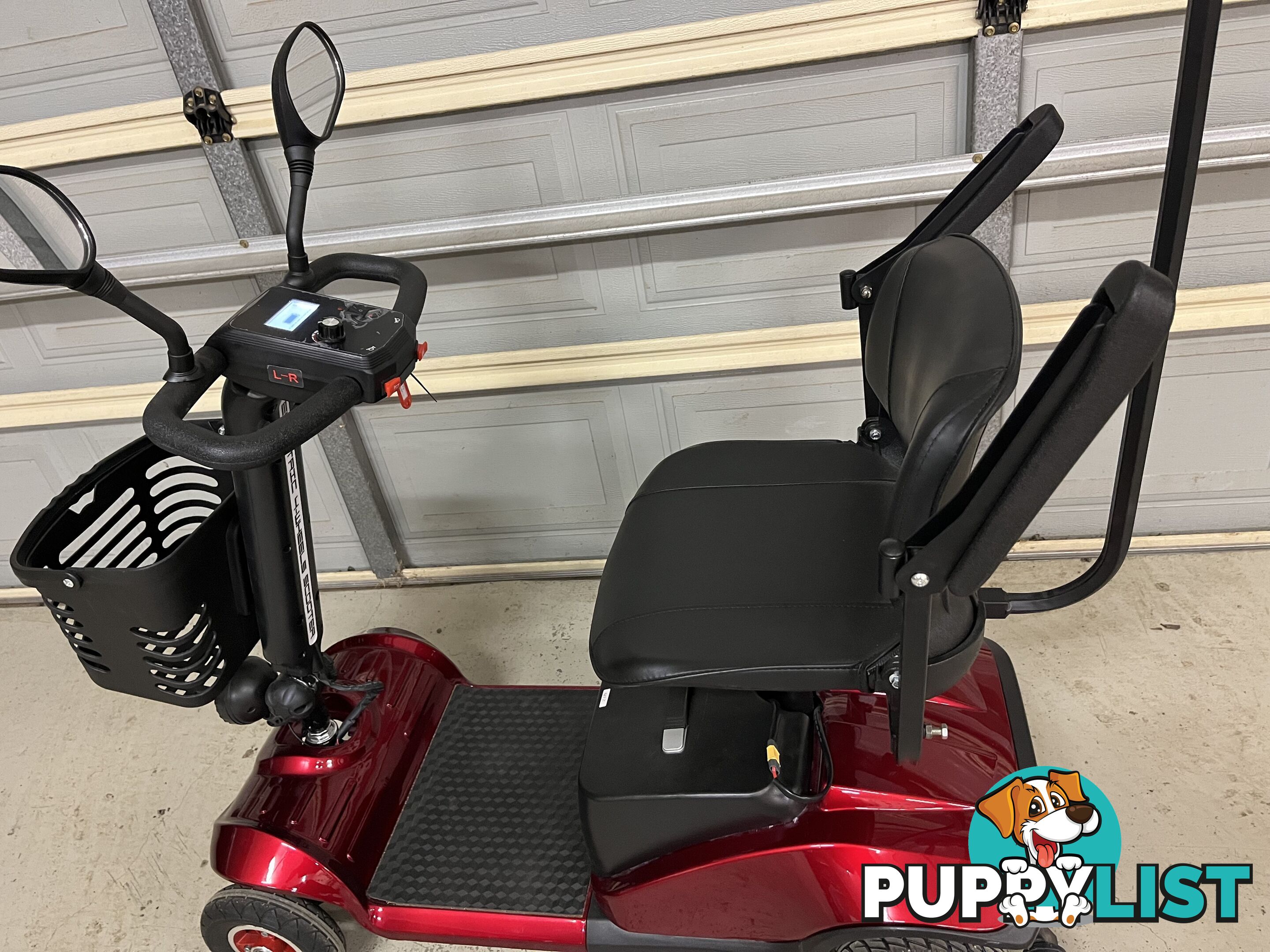 Red Mobility Scooter with Umbrella