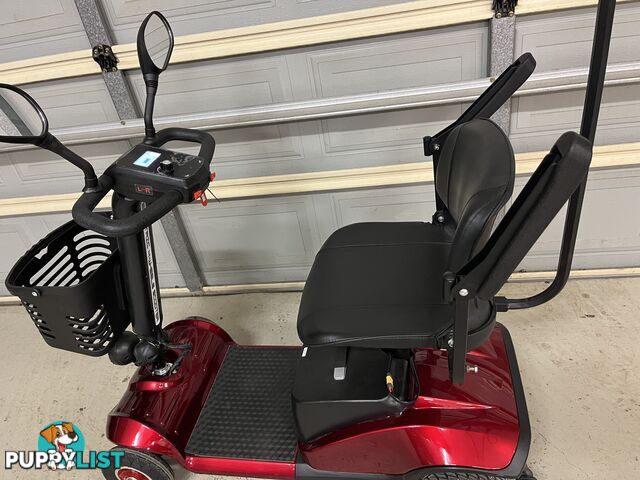 Red Mobility Scooter with Umbrella