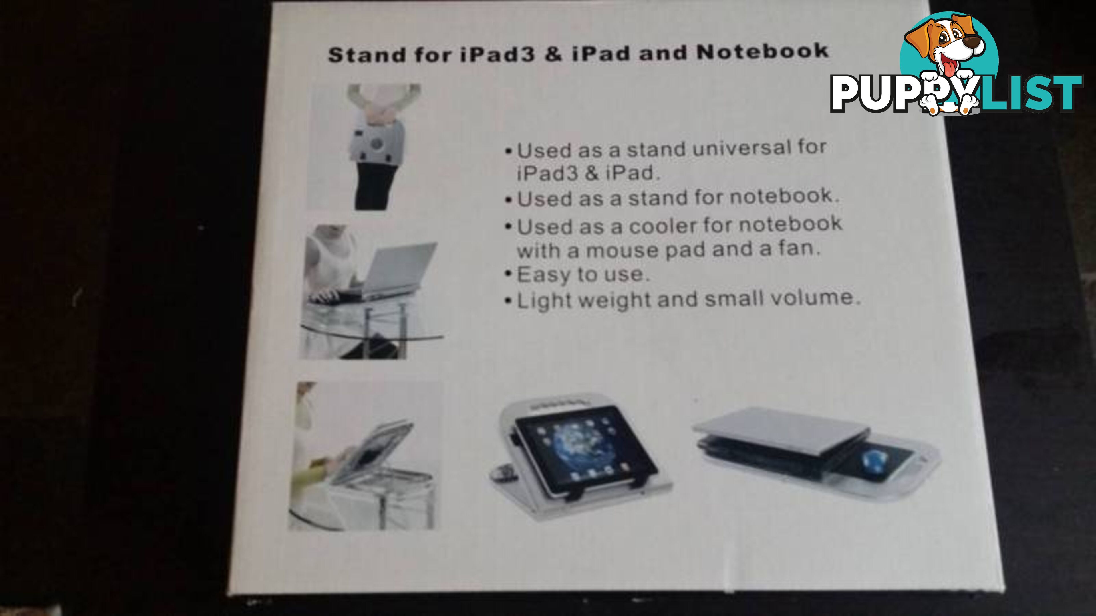 Adjustable Tablet Stand - With inbuilt USB Fan!! - BRAND NEW