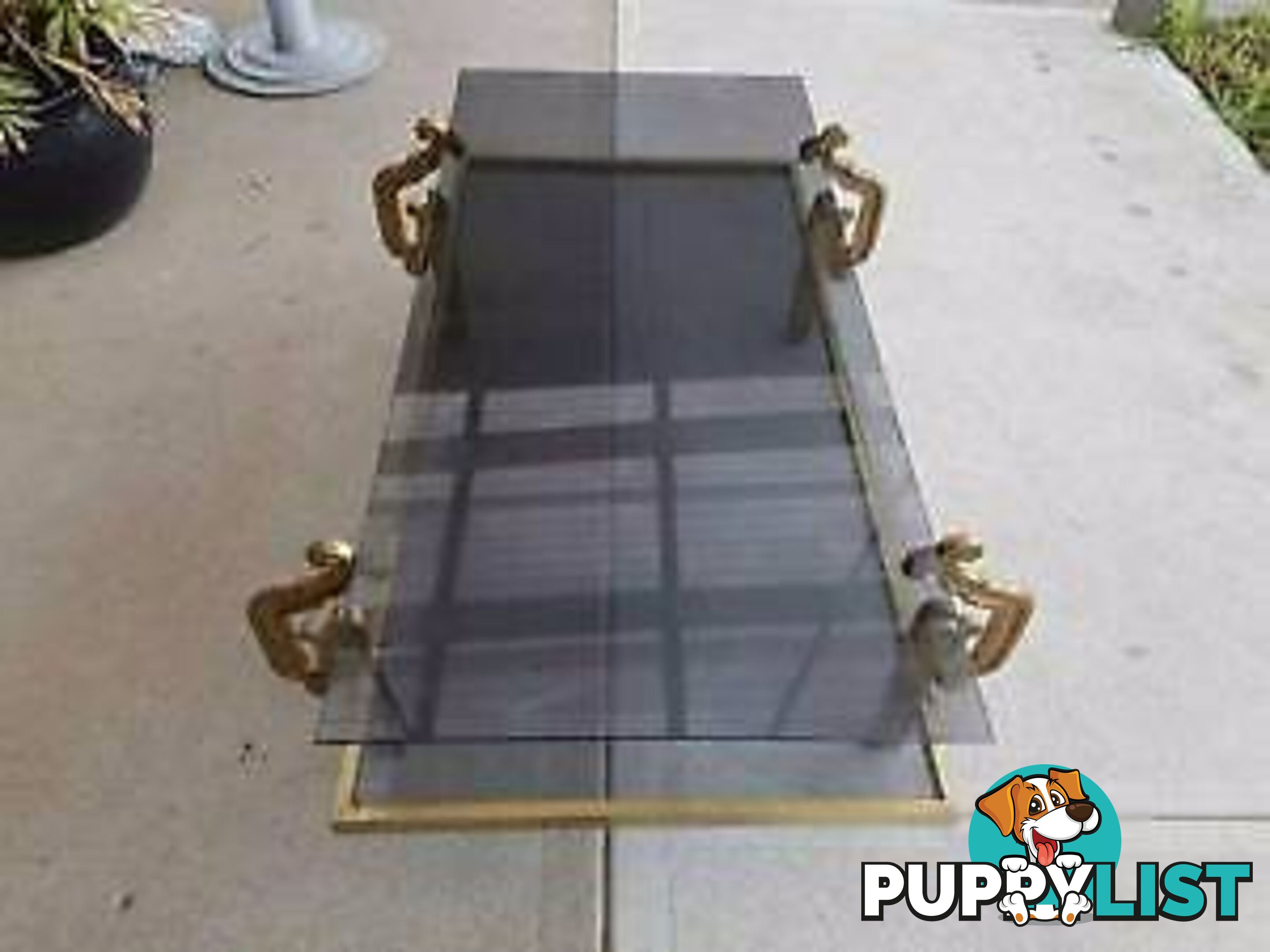 Art Deco Brass and Glass Coffee Table