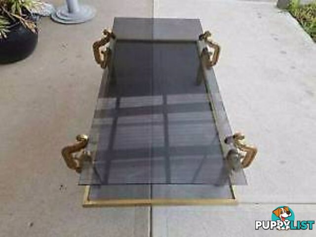 Art Deco Brass and Glass Coffee Table