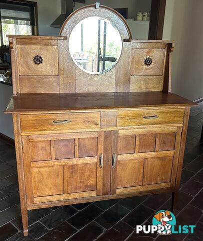 LOVELY VINTAGE 1920’s TIMBER SIDEBOARD with MIRROR