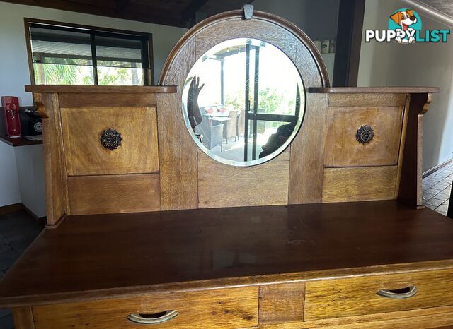 LOVELY VINTAGE 1920’s TIMBER SIDEBOARD with MIRROR