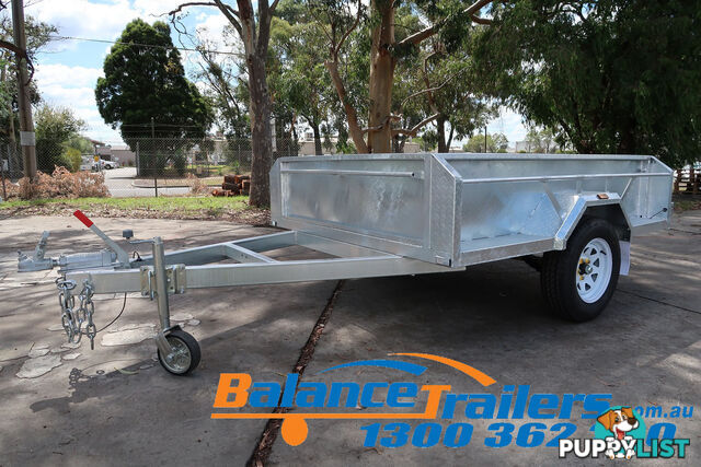 7Ã5 HEAVY DUTY SINGLE AXLE BOX TRAILER WITH BRAKE & 450MM SIDE ATM1400KG