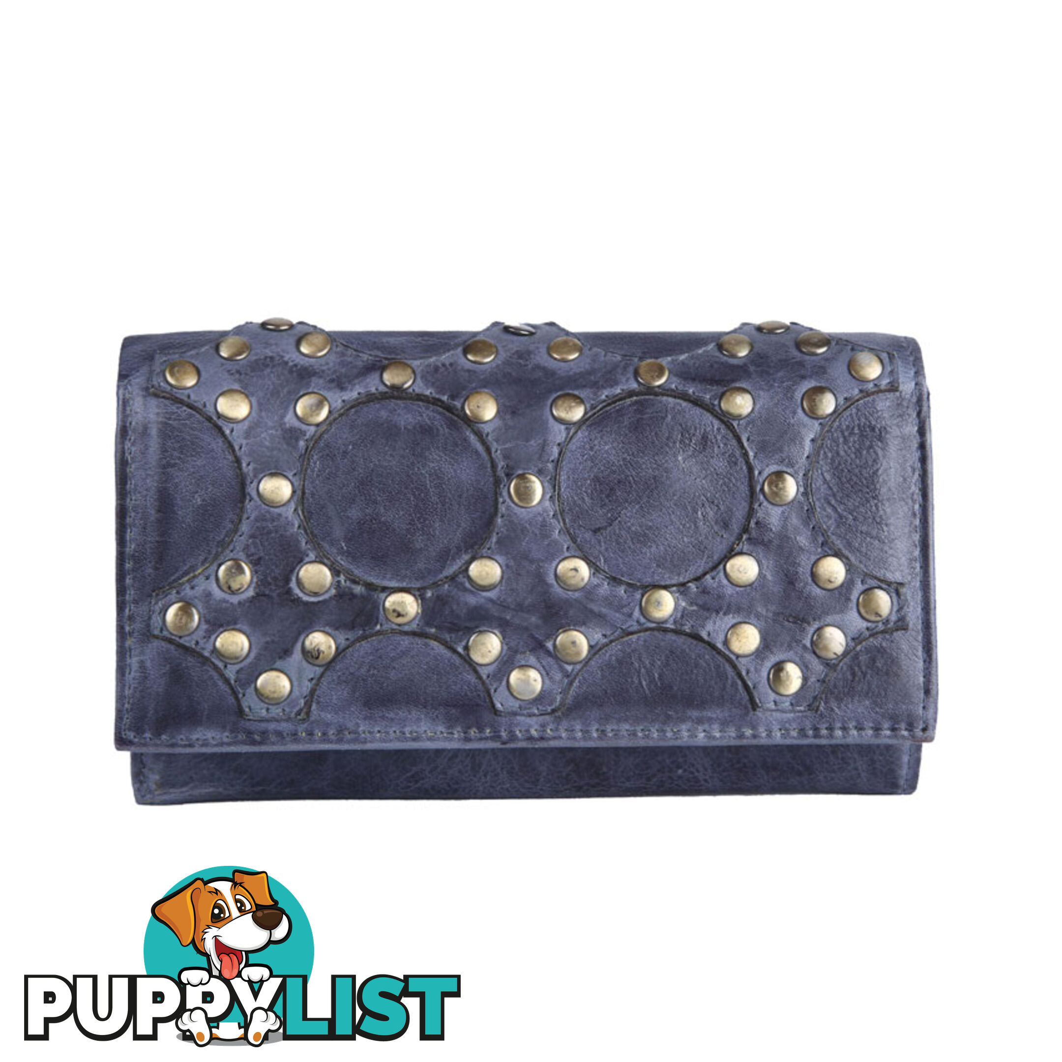 BELA Blue Genuine Leather Womens Wallet