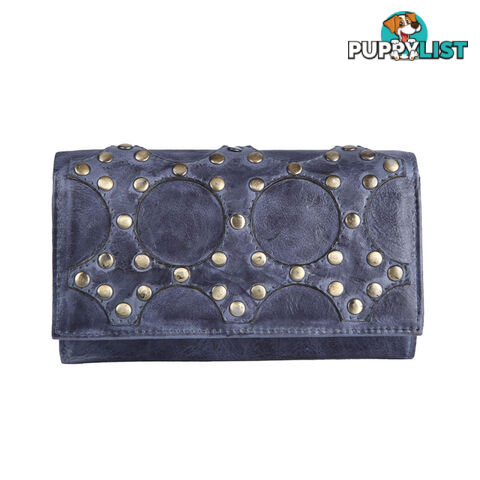 BELA Blue Genuine Leather Womens Wallet