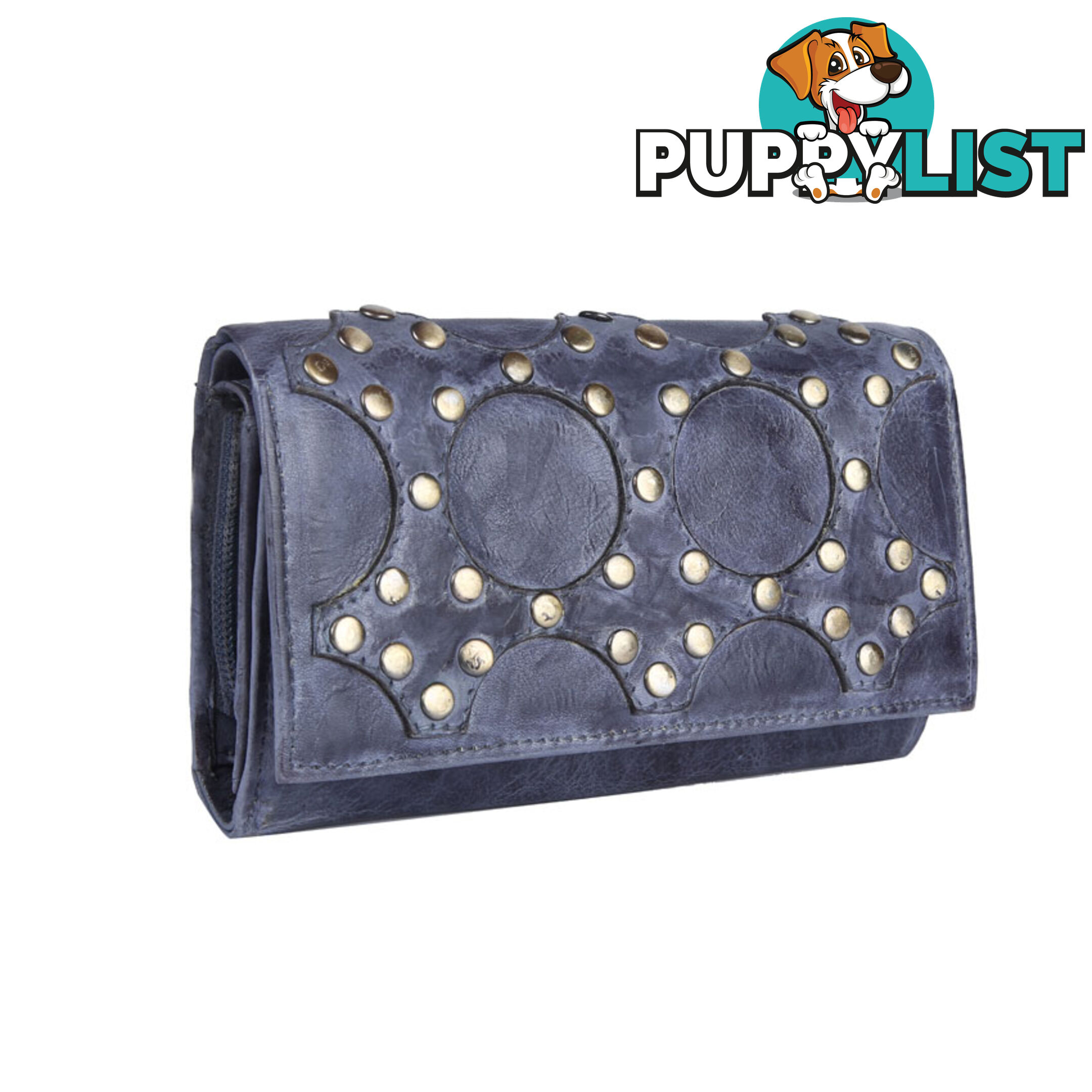 BELA Blue Genuine Leather Womens Wallet