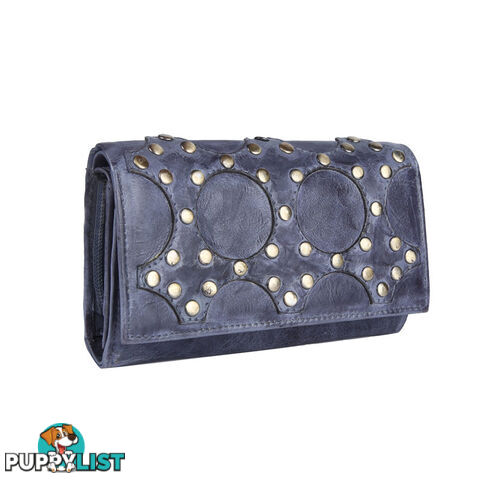 BELA Blue Genuine Leather Womens Wallet