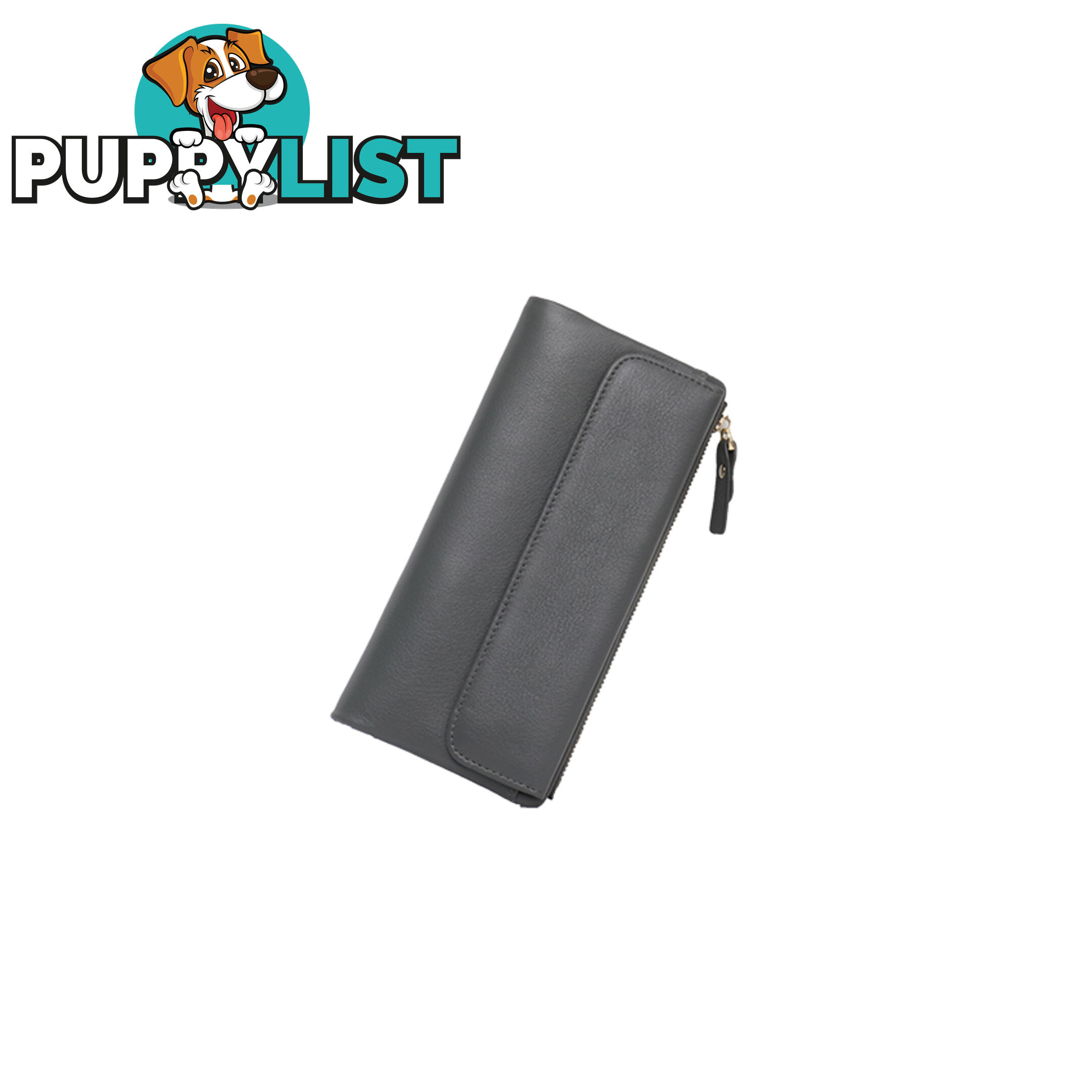 POPPY Grey Soft Genuine Leather Wallet