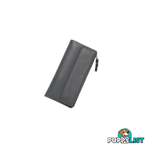 POPPY Grey Soft Genuine Leather Wallet