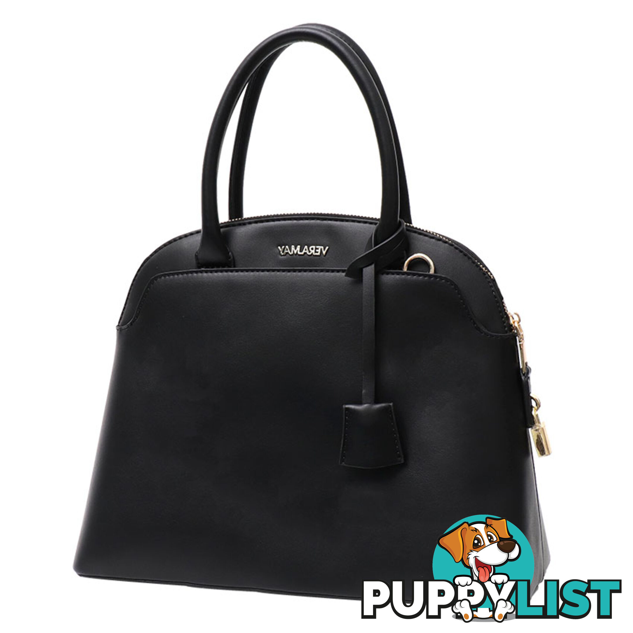 RHIA BLACK VEGAN LEATHER WOMENS HANDBAG