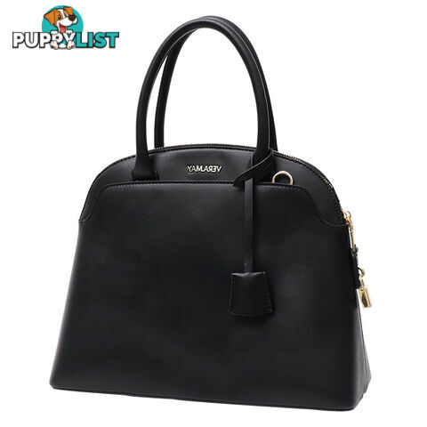 RHIA BLACK VEGAN LEATHER WOMENS HANDBAG