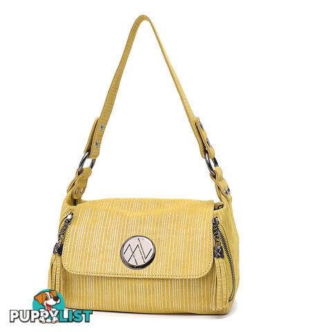 LORA MUSTARD GENUINE LEATHER WOMENS SHOULDER HANDBAG