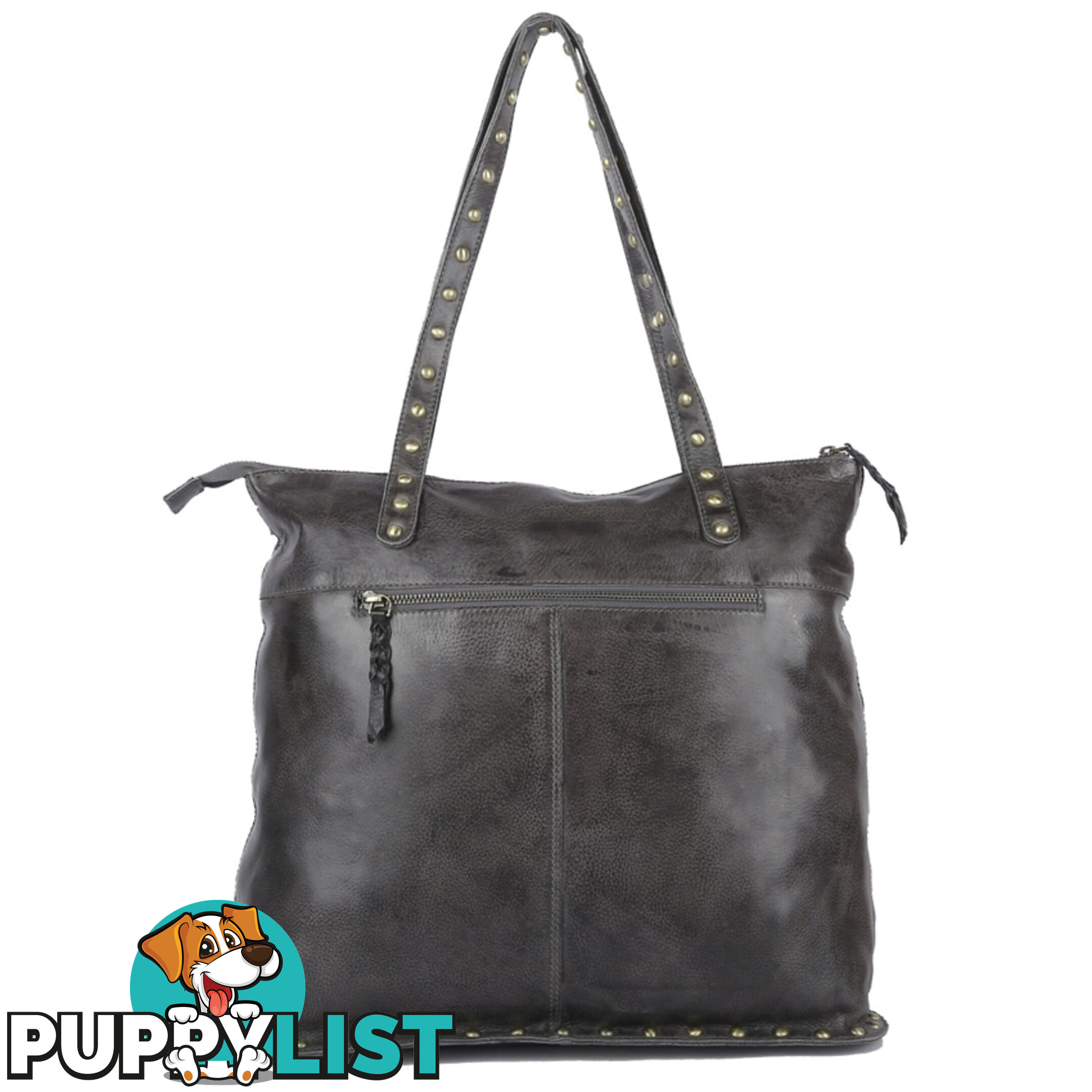 WELLINGTON DARK GREY GENUINE LEATHER LADIES HANDBAG