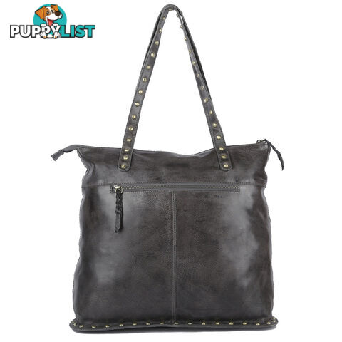 WELLINGTON DARK GREY GENUINE LEATHER LADIES HANDBAG