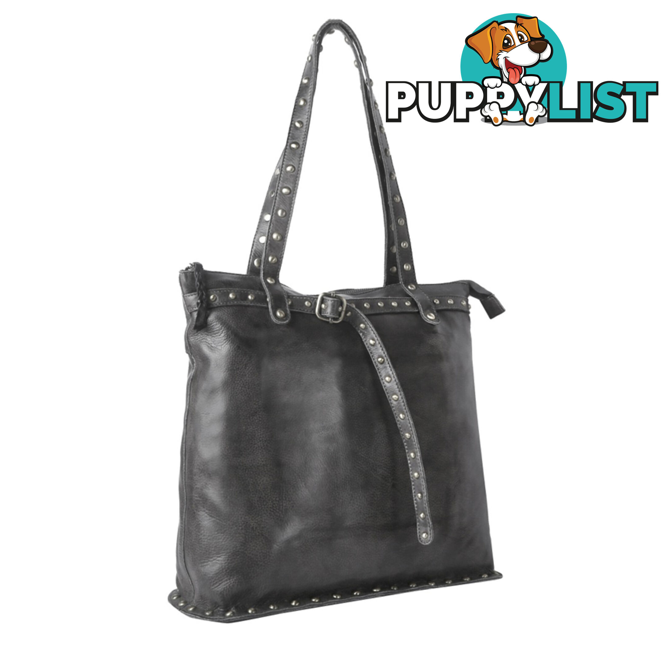 WELLINGTON DARK GREY GENUINE LEATHER LADIES HANDBAG