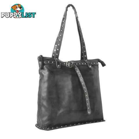 WELLINGTON DARK GREY GENUINE LEATHER LADIES HANDBAG