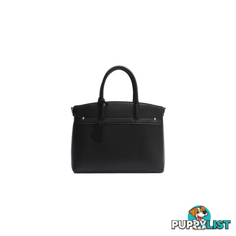 AMELIE BLACK VEGAN LEATHER LADIES WORK HANDBAG