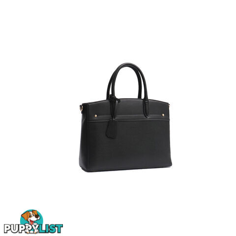 AMELIE BLACK VEGAN LEATHER LADIES WORK HANDBAG