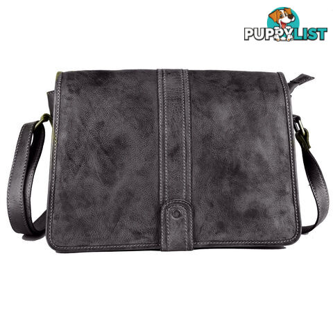 WINDSOR DARK GREY GENUINE LEATHER SATCHEL BAG