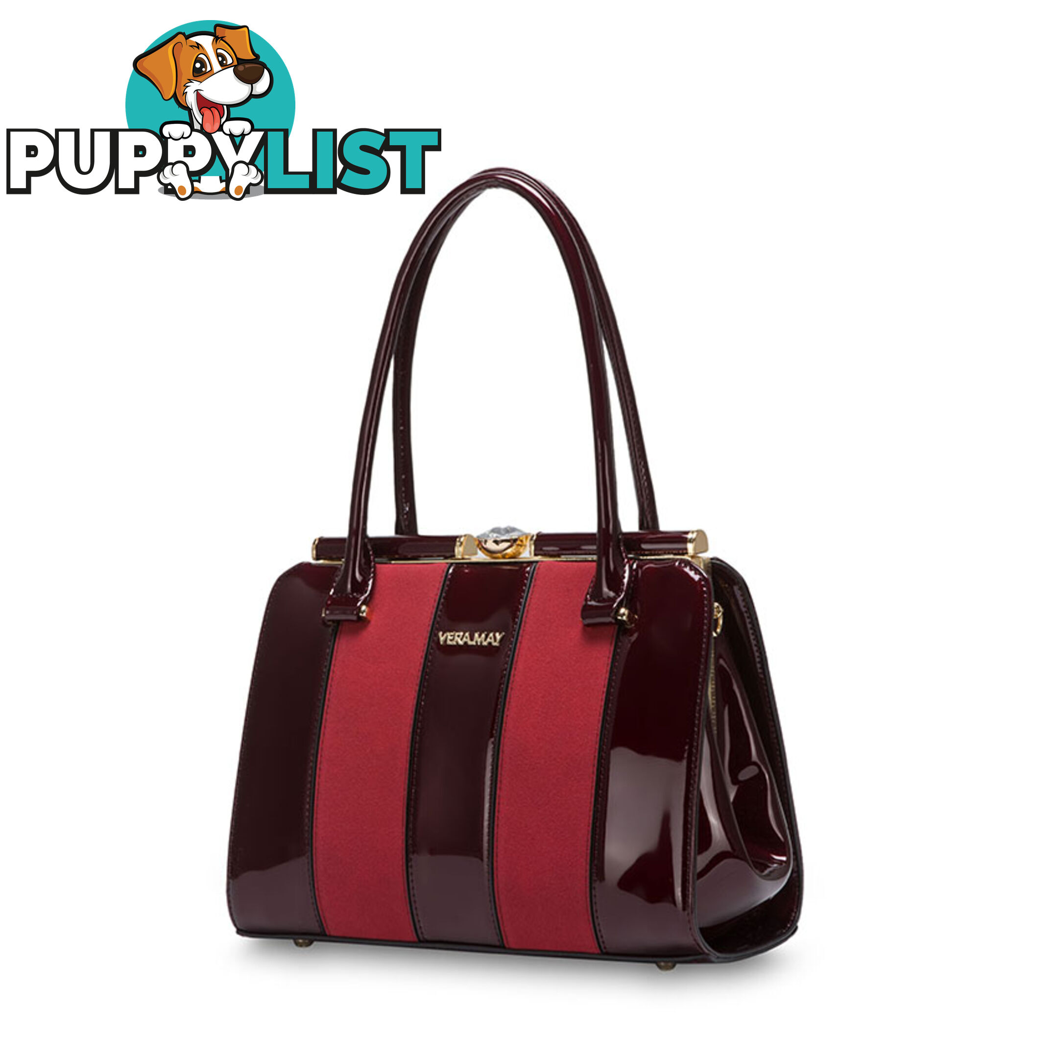 AMALI Burgundy Red Luxe Designer Handbag