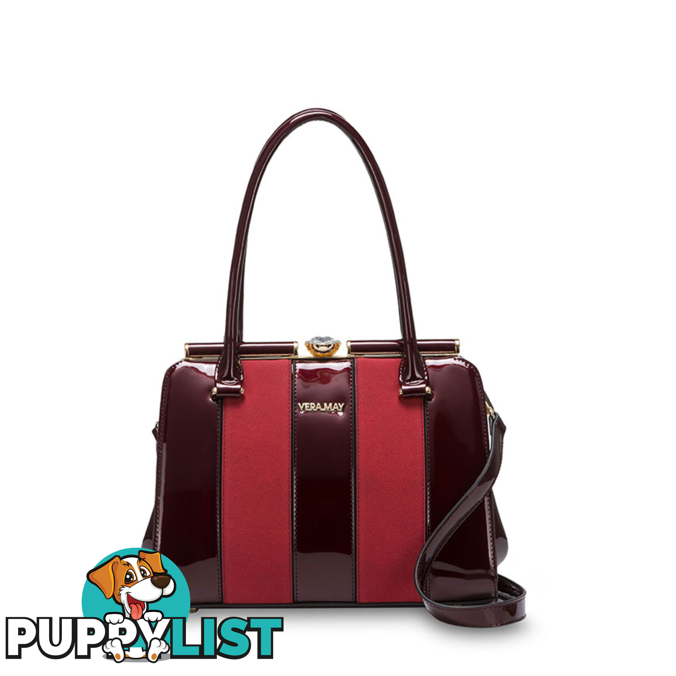 AMALI Burgundy Red Luxe Designer Handbag