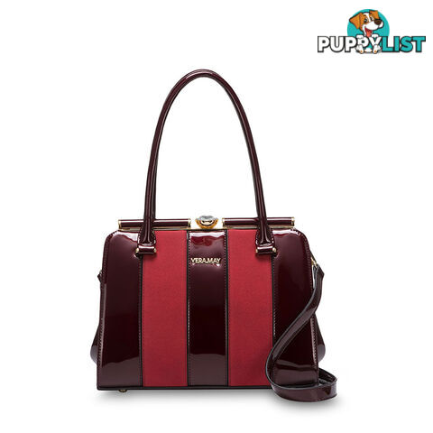 AMALI Burgundy Red Luxe Designer Handbag