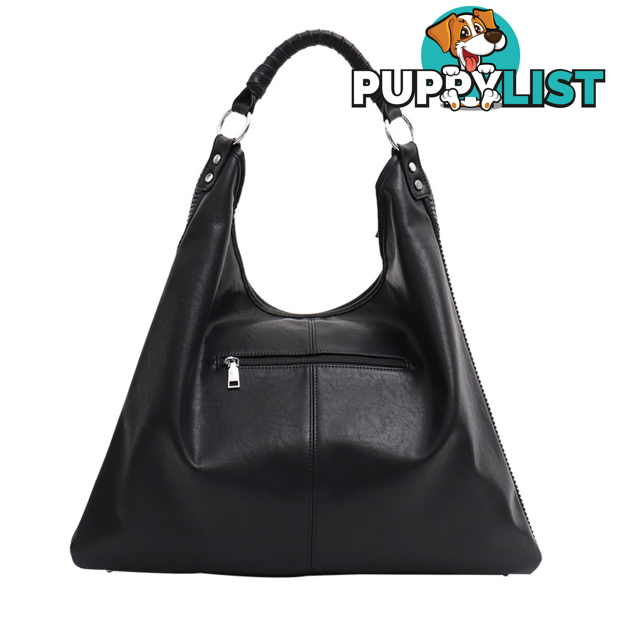 VIBRANT BLACK VEGAN LEATHER WOMENS HANDBAG