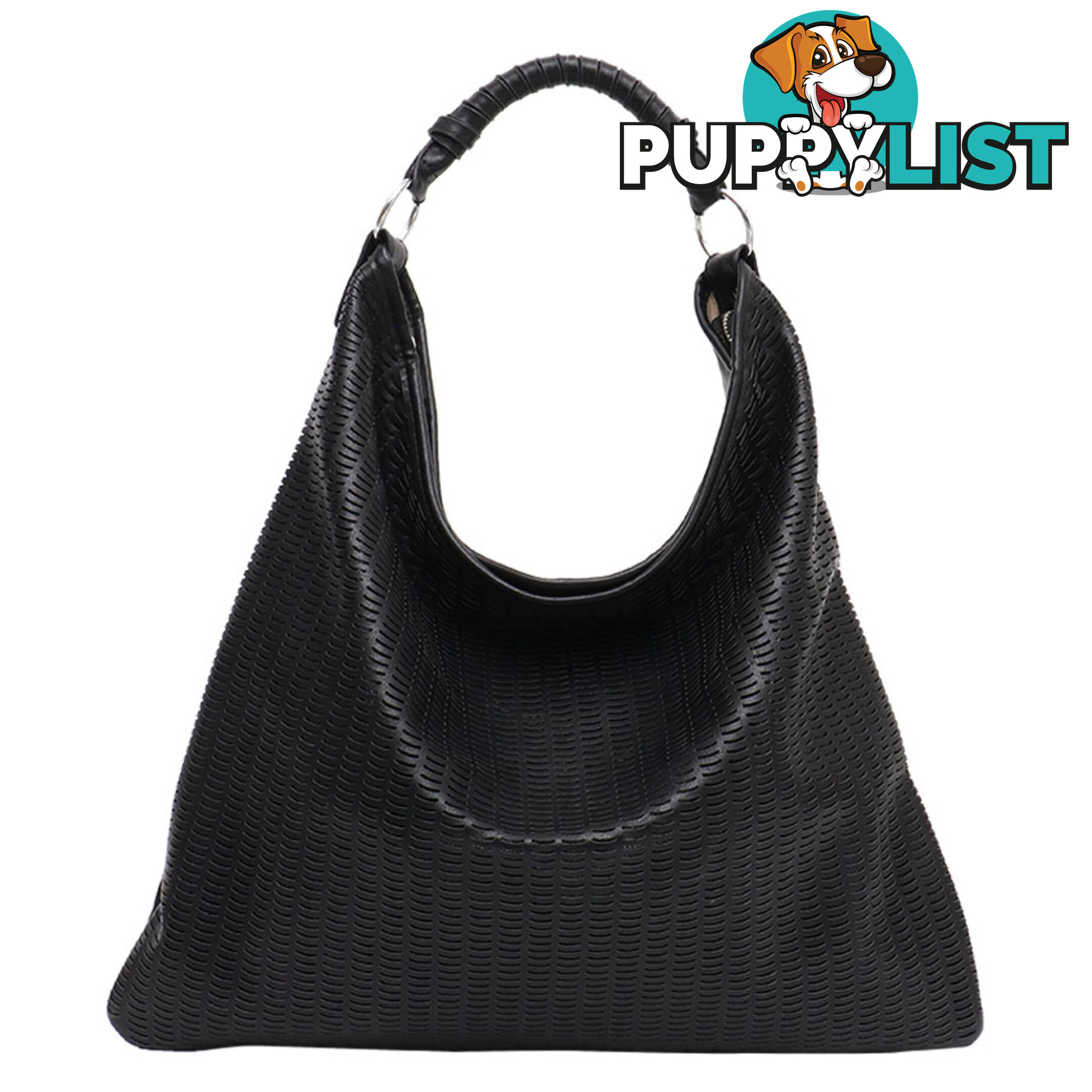 VIBRANT BLACK VEGAN LEATHER WOMENS HANDBAG