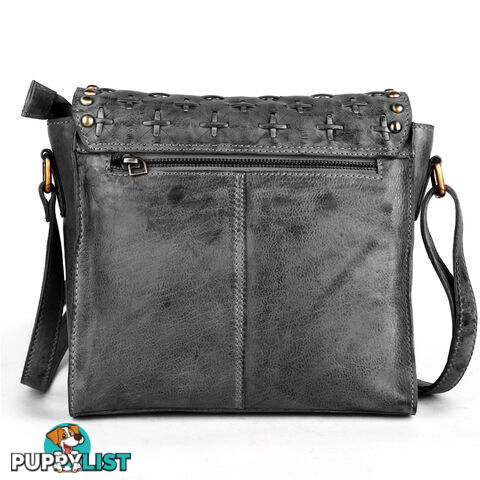 WIGGINS DARK GREY GENUINE LEATHER LADIES HANDBAG