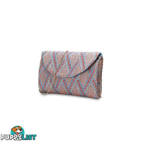 TAYLOR Blue Woven Summer Clutch